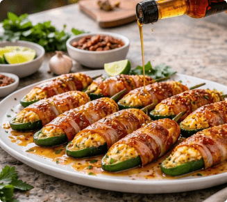 Перчики Халапеньйо з беконом та гострим медом