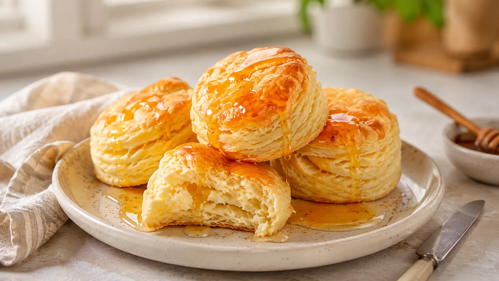 Hot Honey Glazed Biscuits