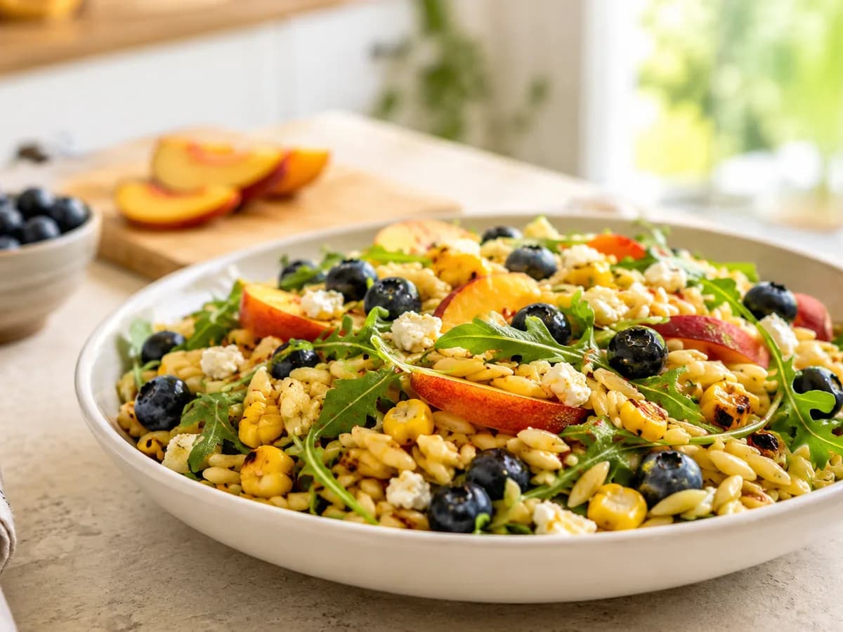 Summer Orzo Salad with Spicy Honey